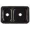 Novatto Reversible 60/40 Double Bowl Kitchen Sink in Black Granite with Natural Chiseled Apron NKS-DBNAN - alternate 2
